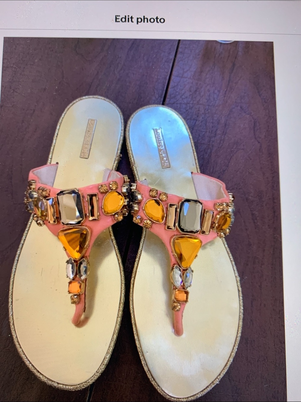 Louise et Cie Pink Jeweled T-strap Sandals